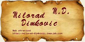 Milorad Dimković vizit kartica